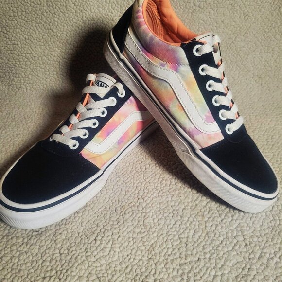 VANS Women's Ward Low Black/White/Multi (Salmon)Tie Dye Sneakers - Size .7.5 - Picture 7 of 9
